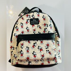 Disney Mickey Mouse Cream Backpack with Black Trim